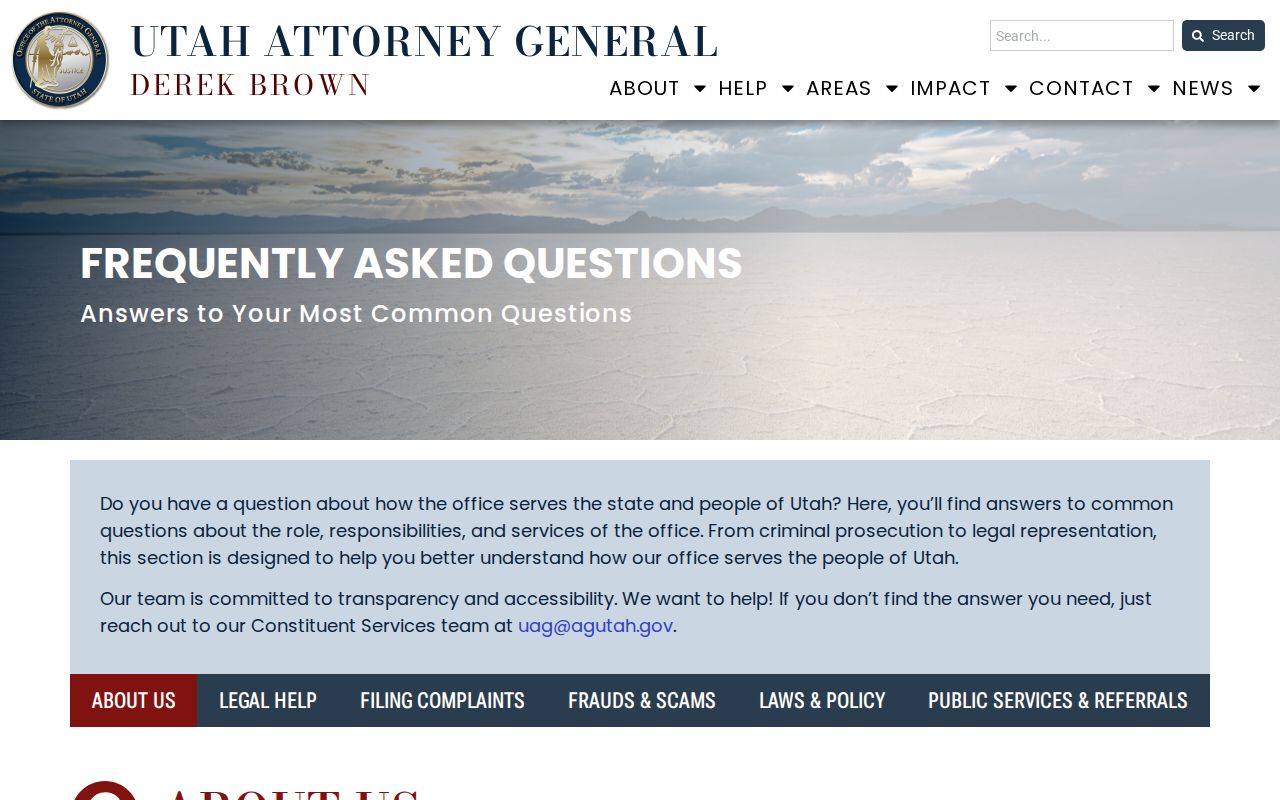 Weber County resident lookup Utah Attorney General FAQ