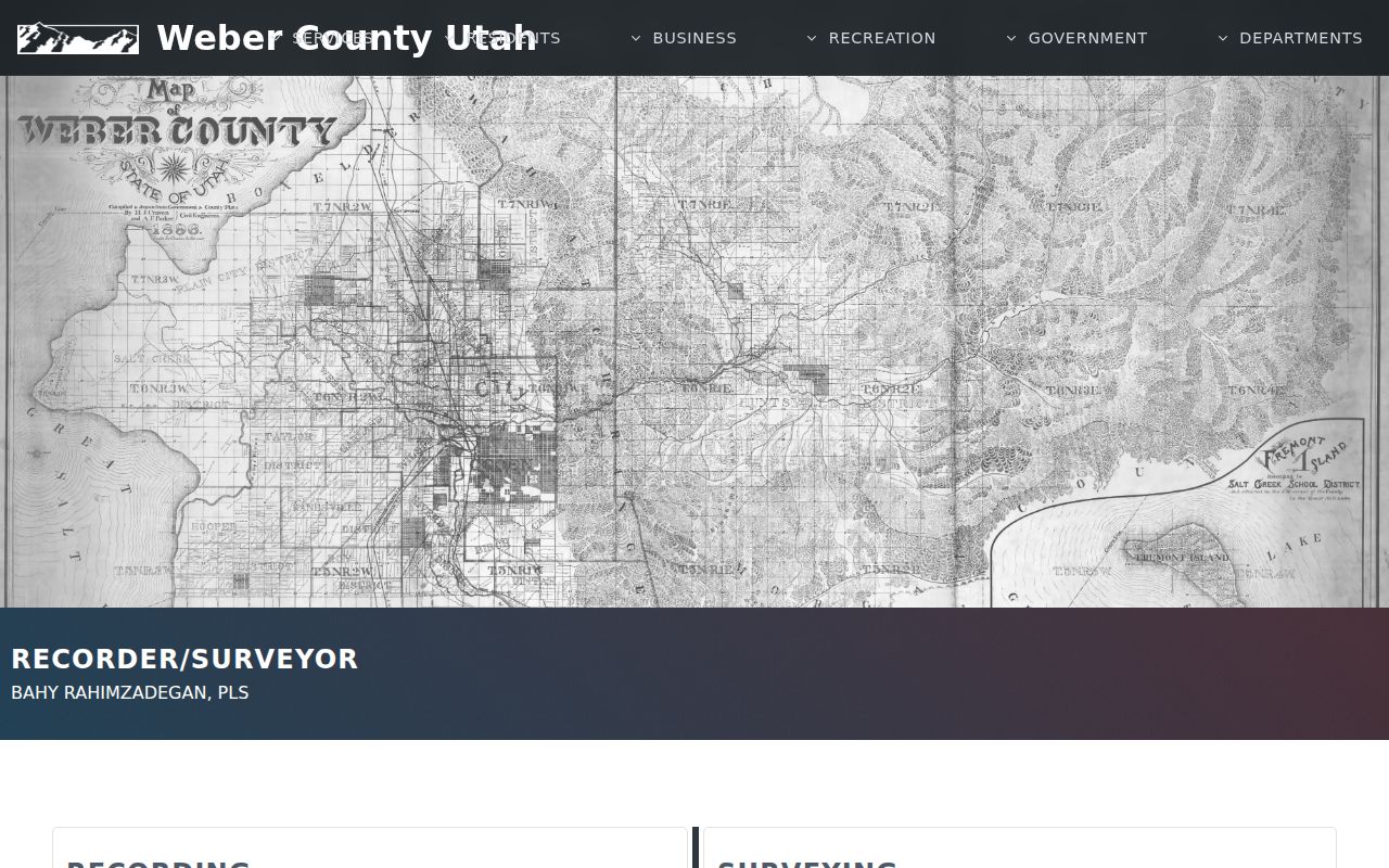 Weber County Recorder and Surveyor records page