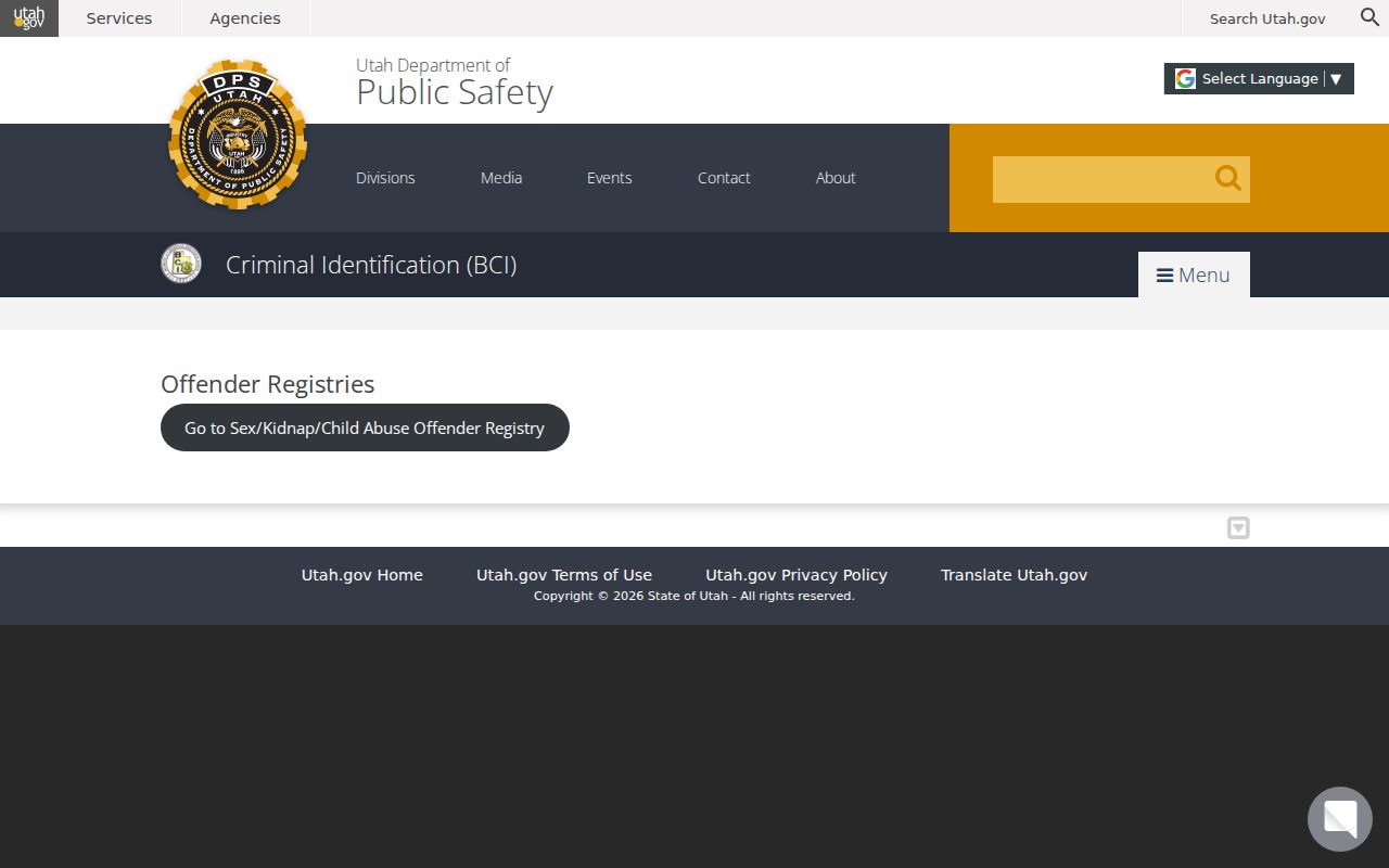 Weber County resident lookup Utah offender registries