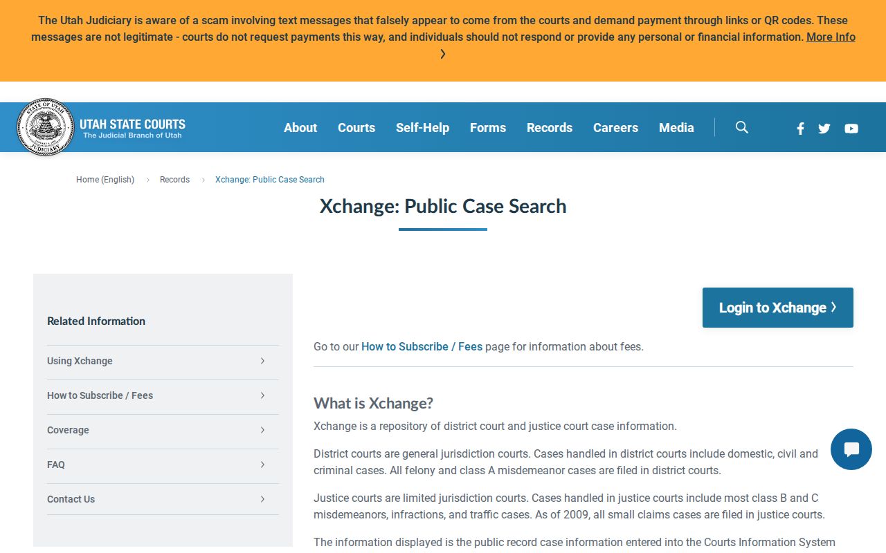 Weber County Utah Courts Xchange information