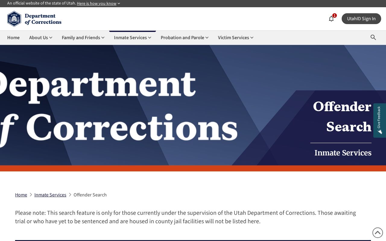 Weber County resident lookup Utah corrections search