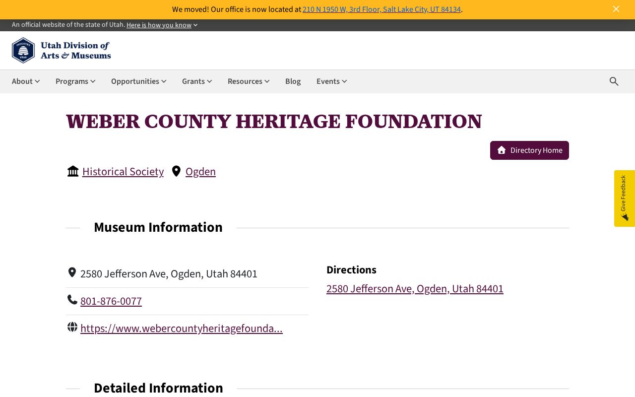 Weber County Heritage Foundation museum directory entry