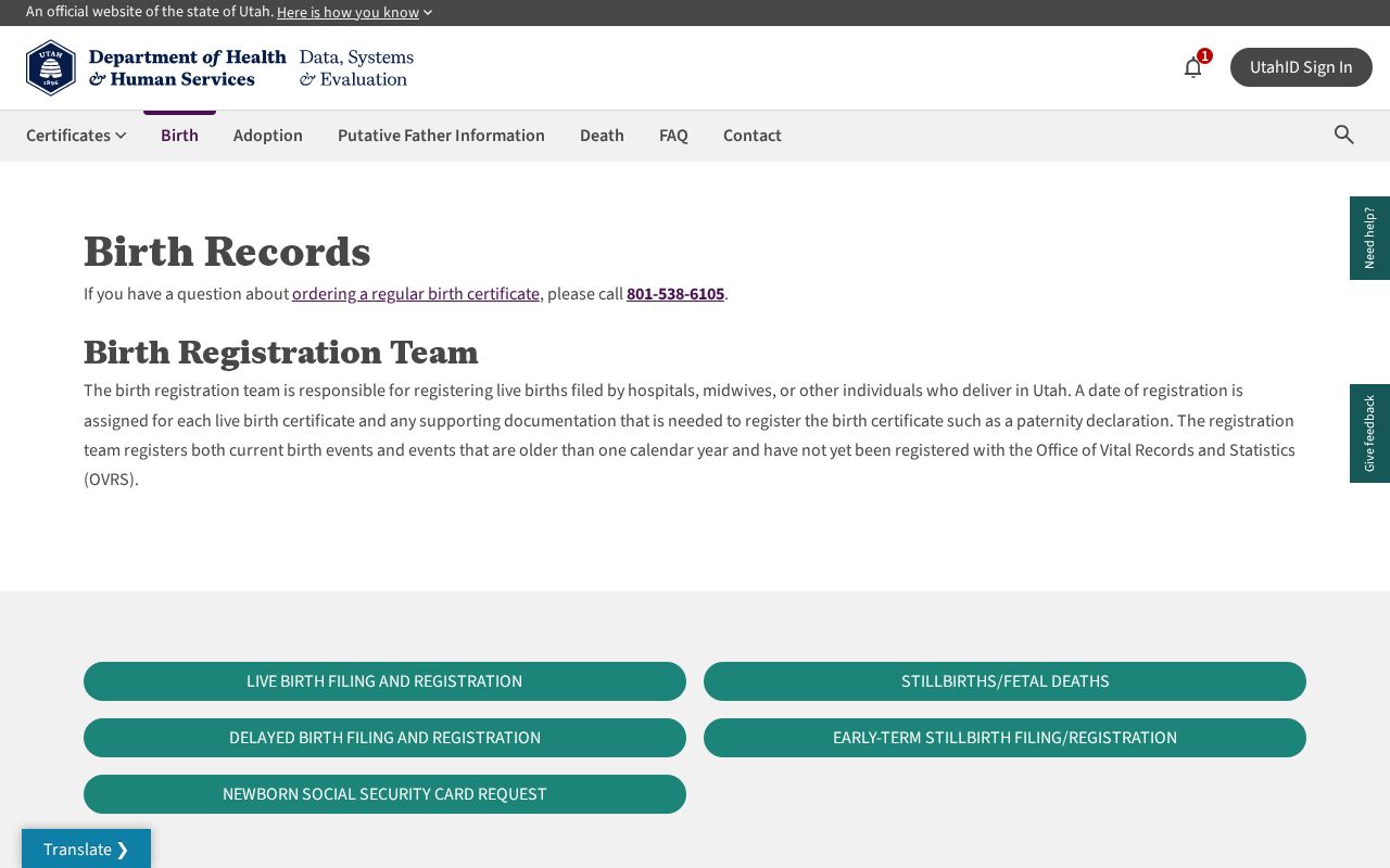 Weber County resident lookup Utah vital records office