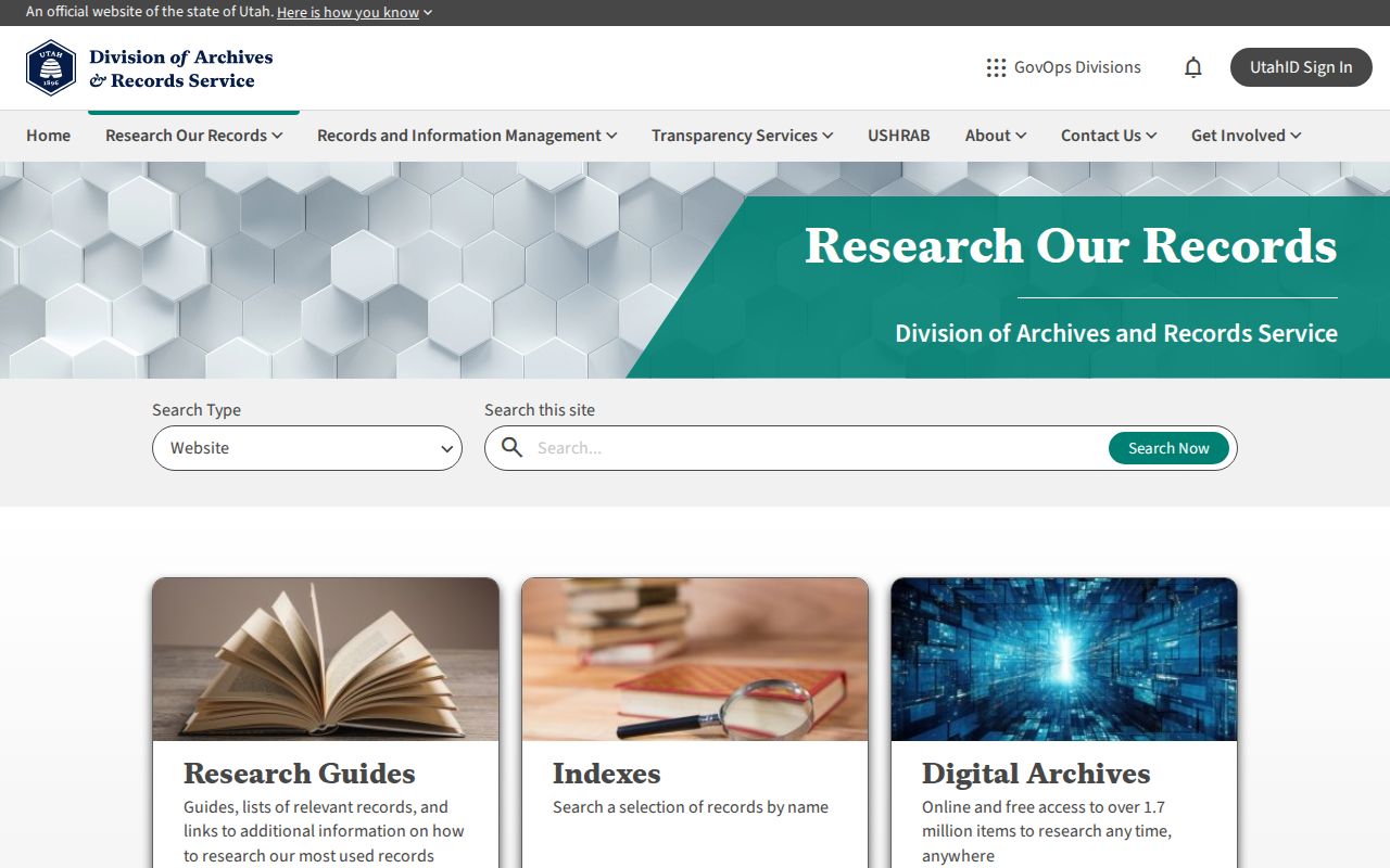 Weber County Utah State Archives research page