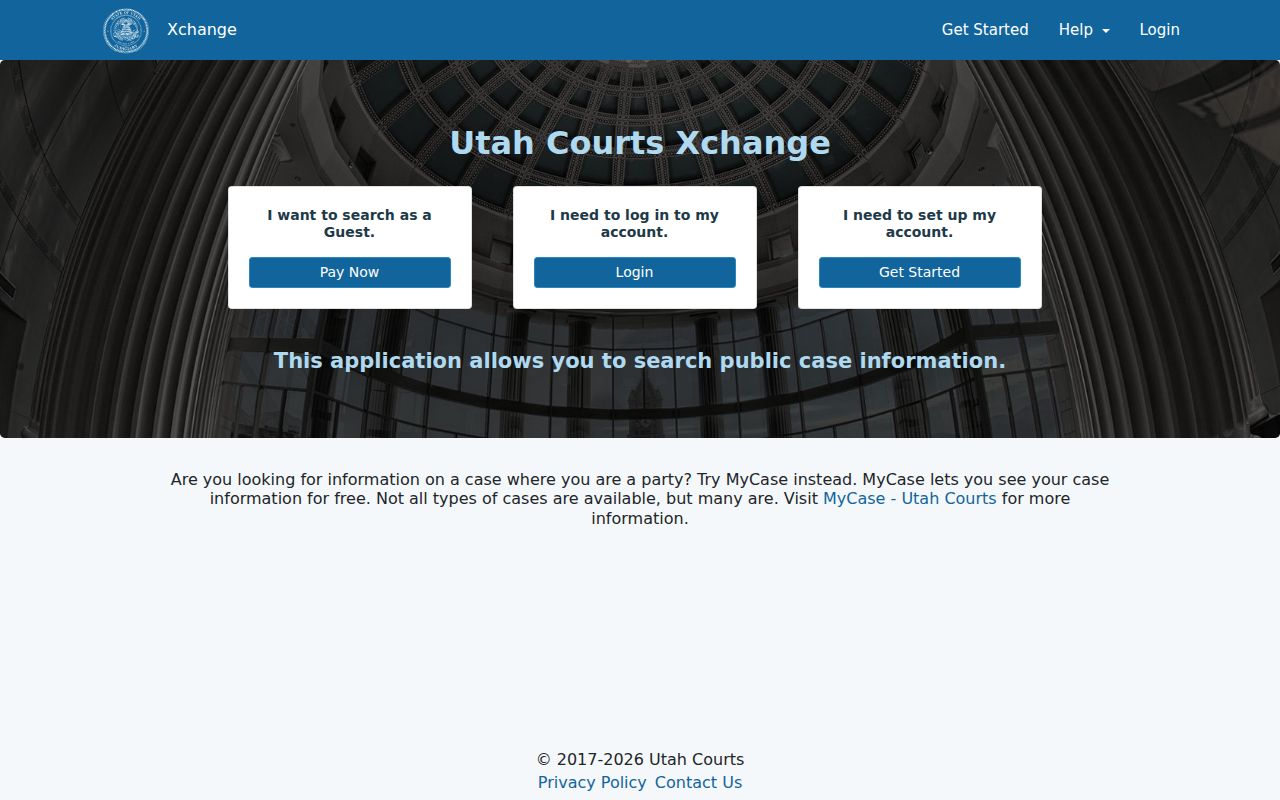 Weber County Utah Xchange public court search