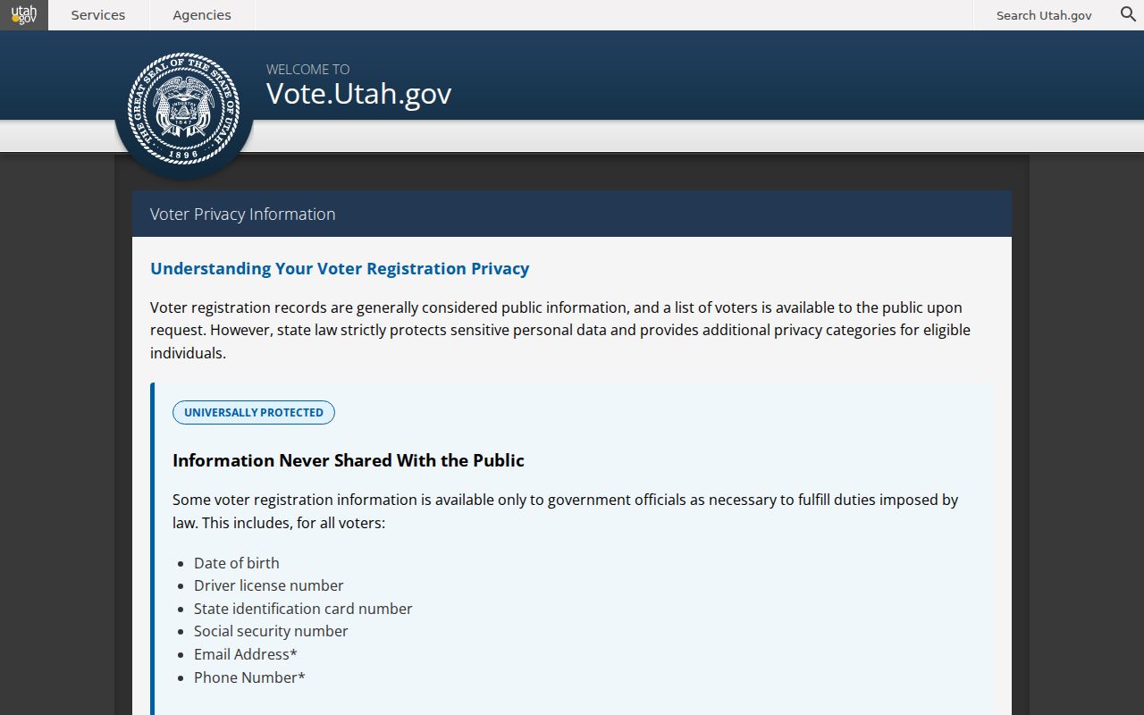 Weber County resident lookup voter privacy information