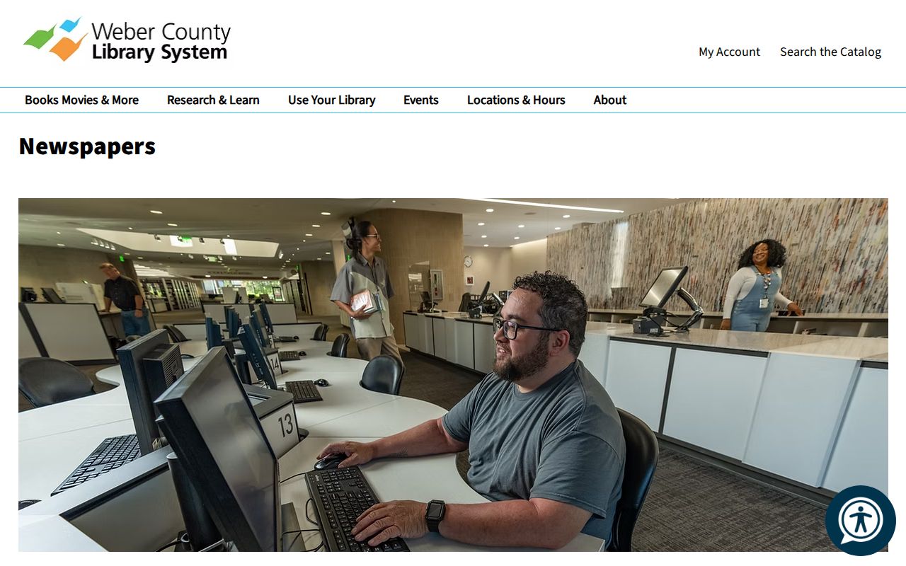Weber County Library newspaper research page
